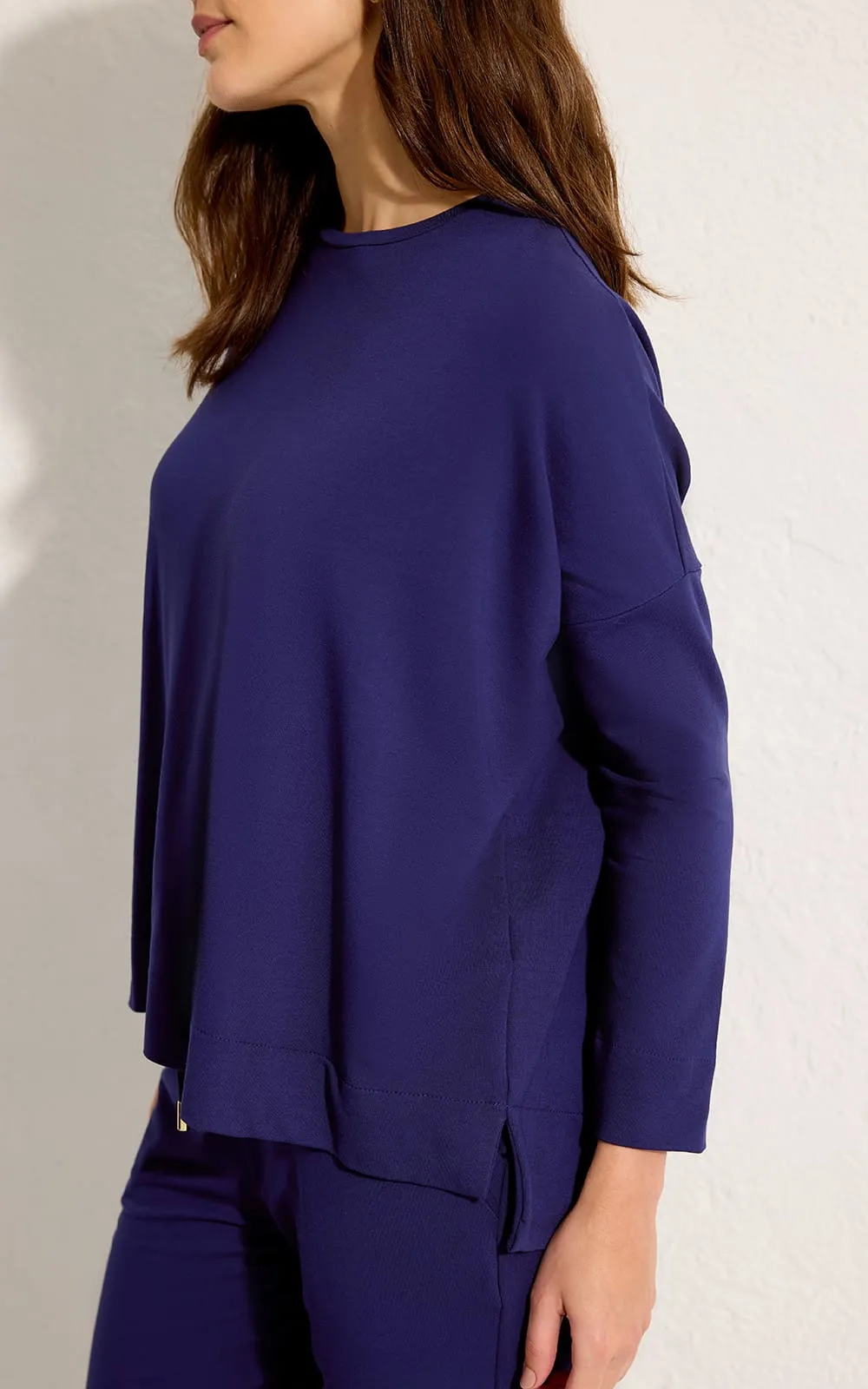 Blusa Moletinho Manga Longa Marinho Azulejos