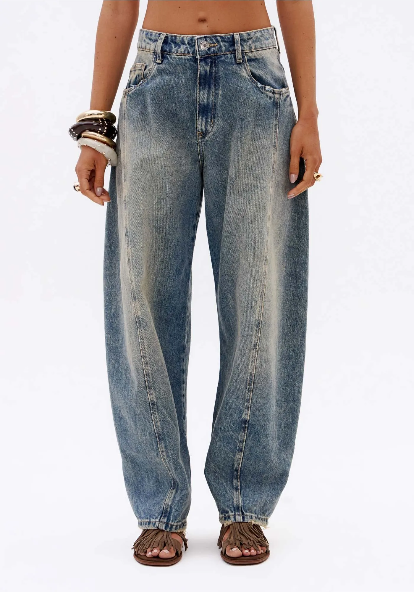 CALCA JEANS BALLON CURVE CINTURA MEDIA
