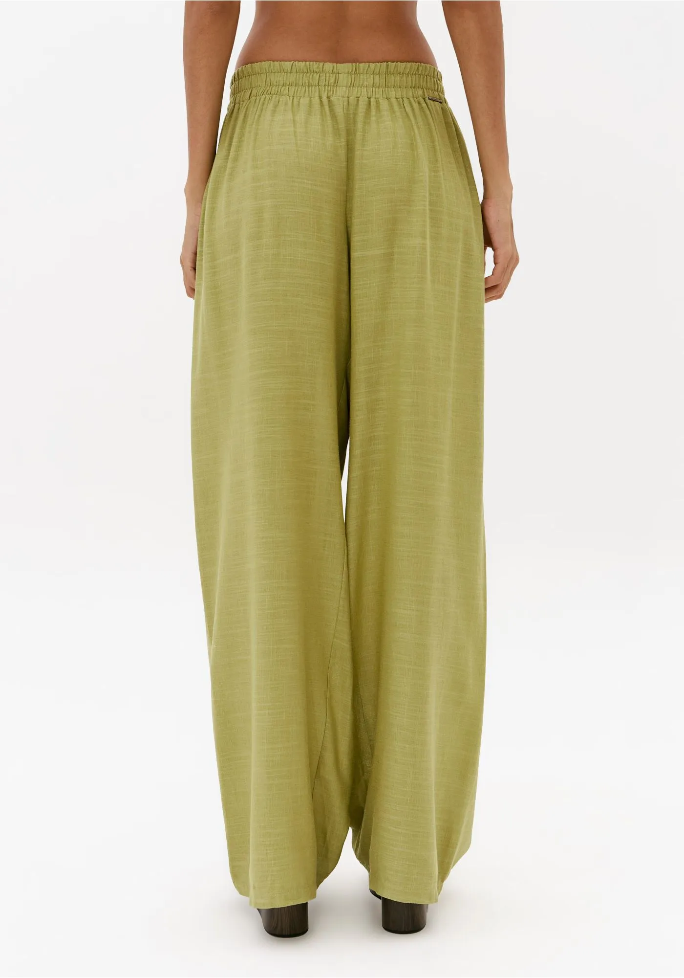 CALCA WIDE LEG CINTURA BAIXA COM LINHO