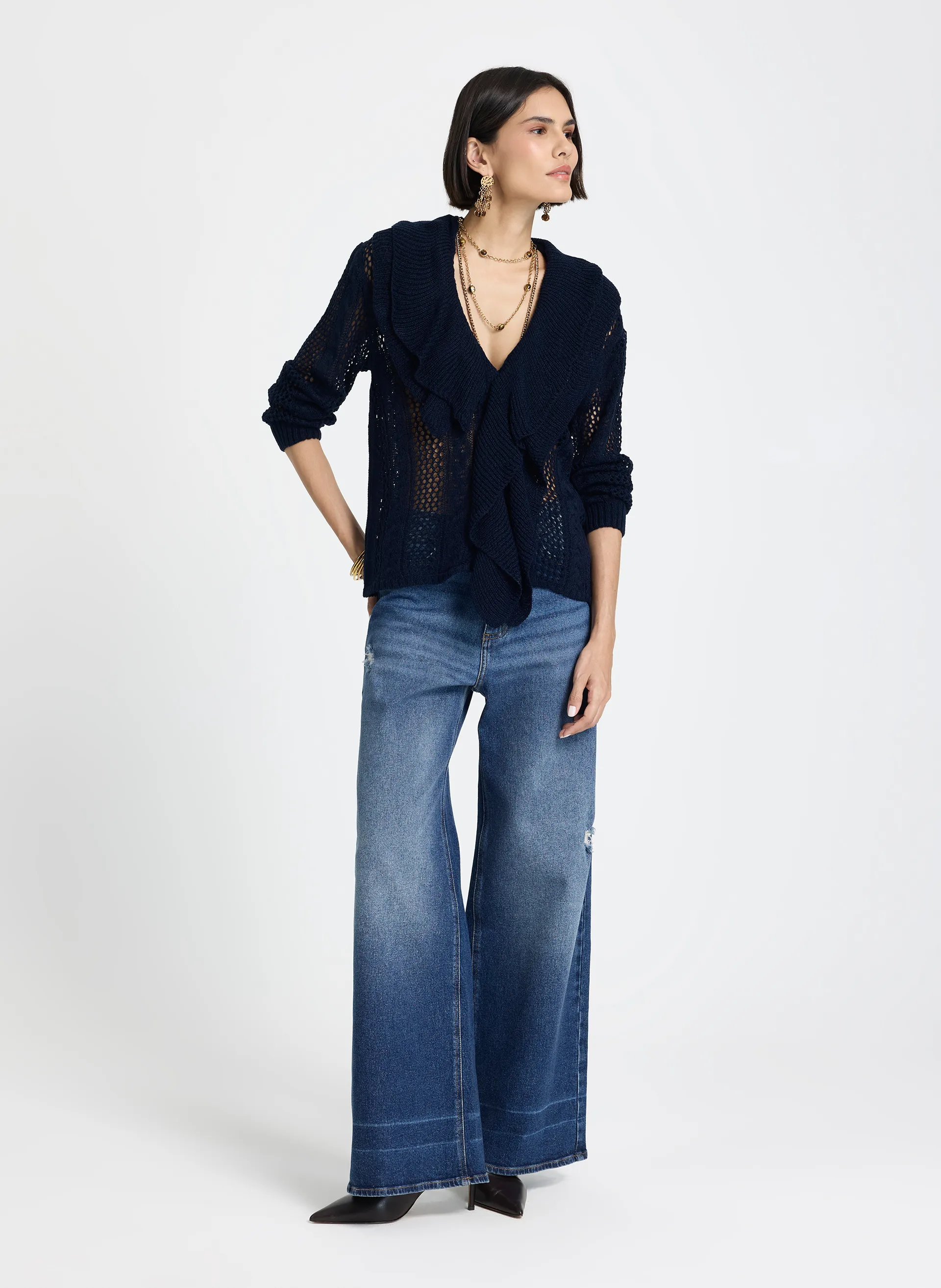 Calça Poti Pantalona Jeans Feminina