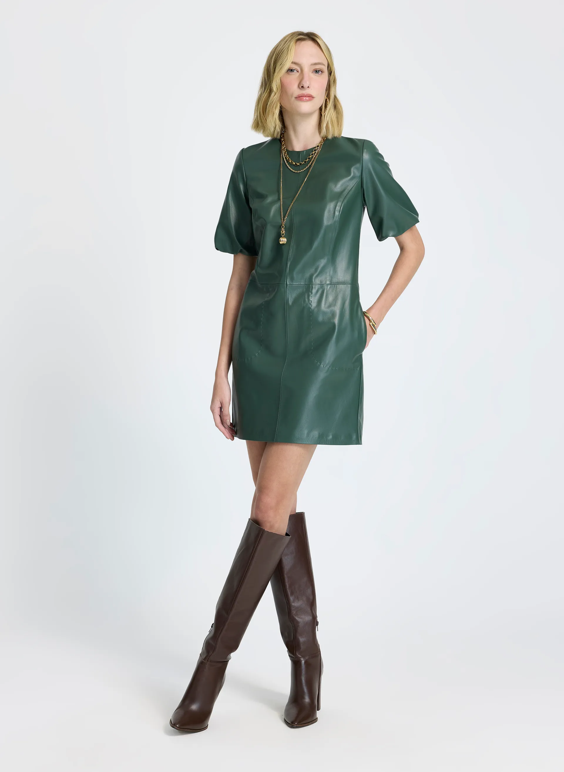 Vestido Edna Couro Feminino
