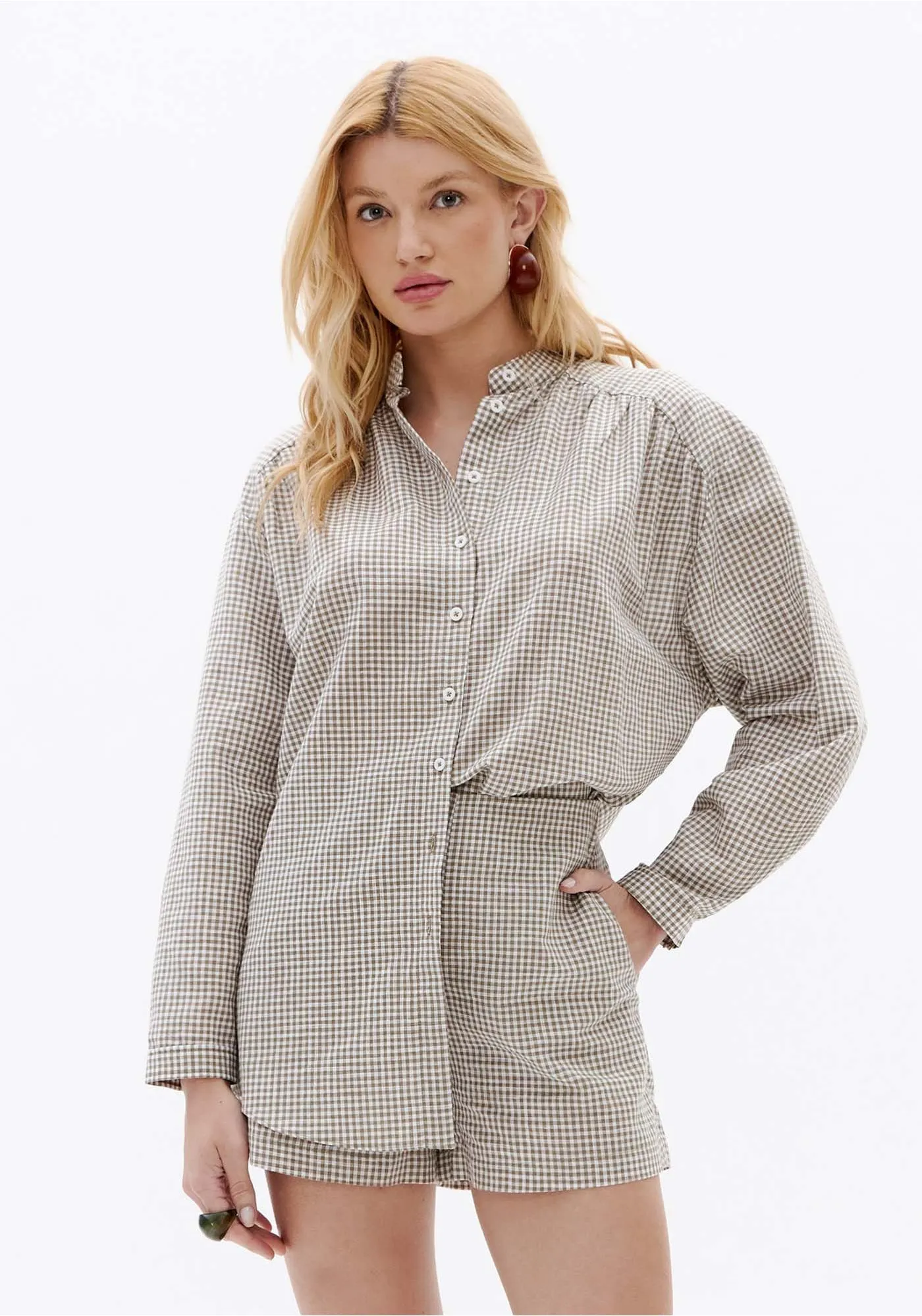 CAMISA XADREZ MANGA LONGA COM FRANZIDO