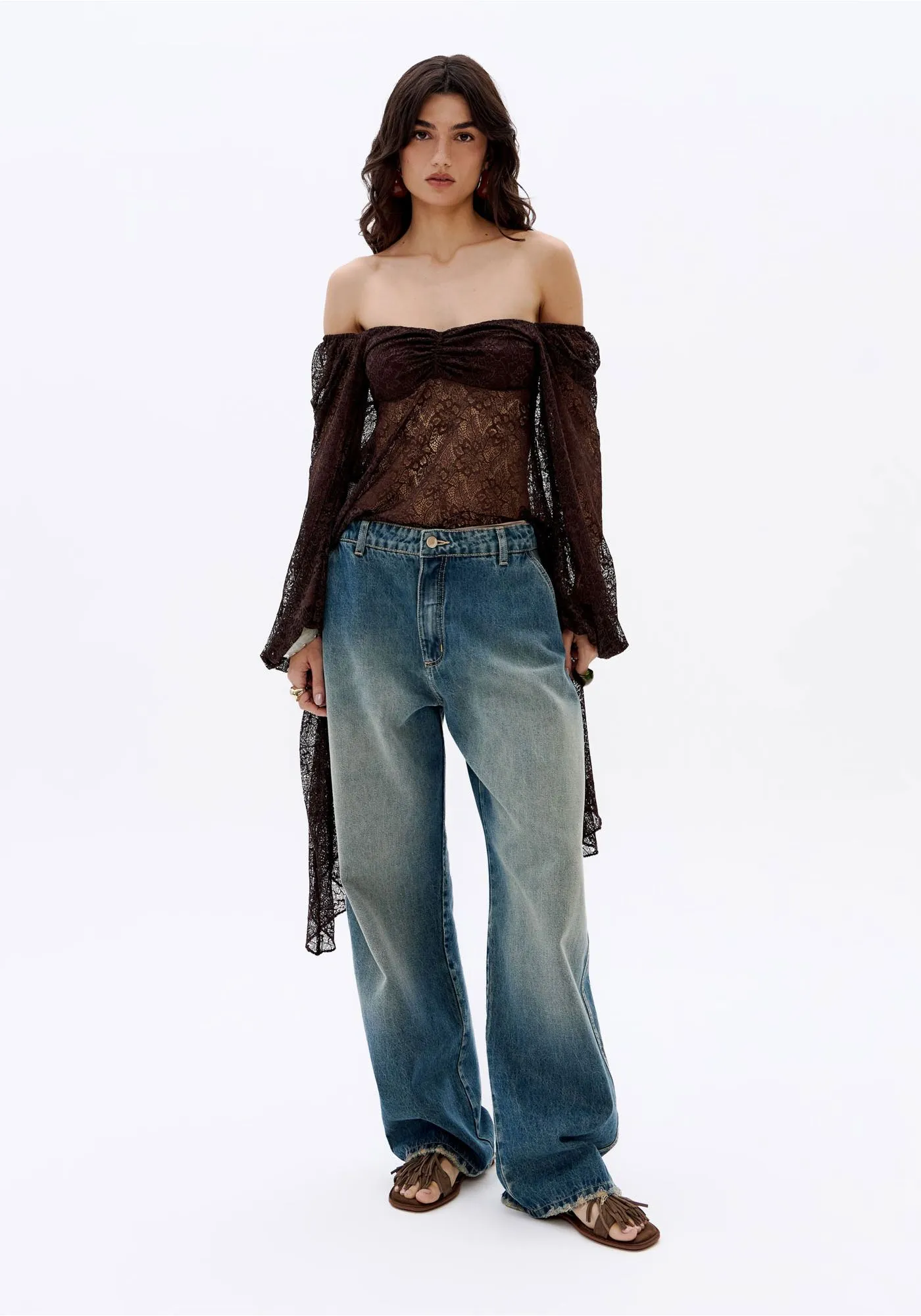 Miniatura de BLUSA ASSIMETRICA MANGA LONGA DE RENDA