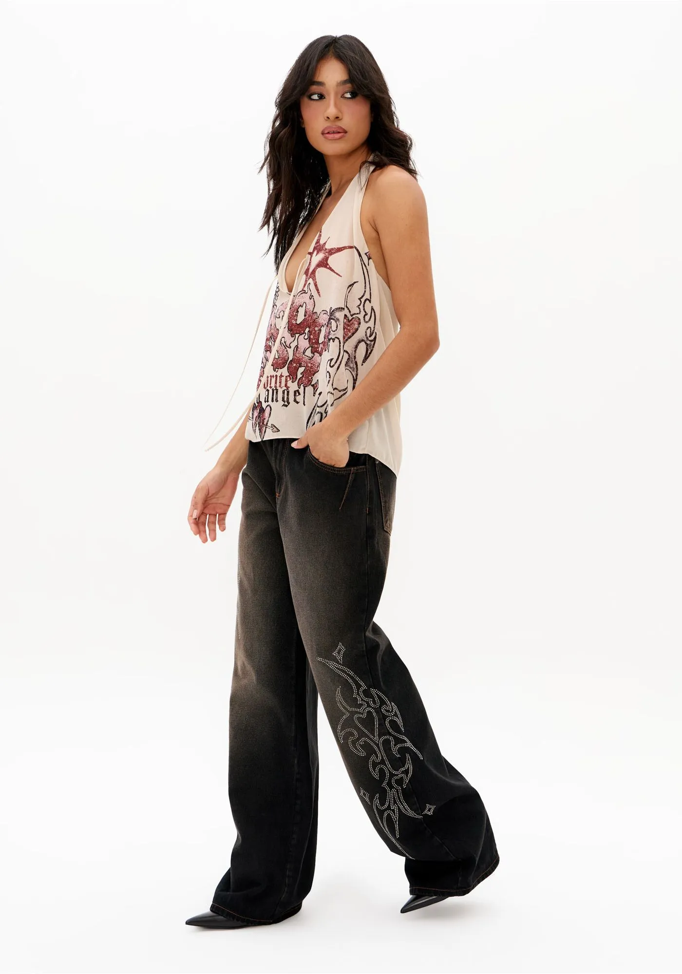 CALCA JEANS FULL LENGTH CINTURA MEDIA